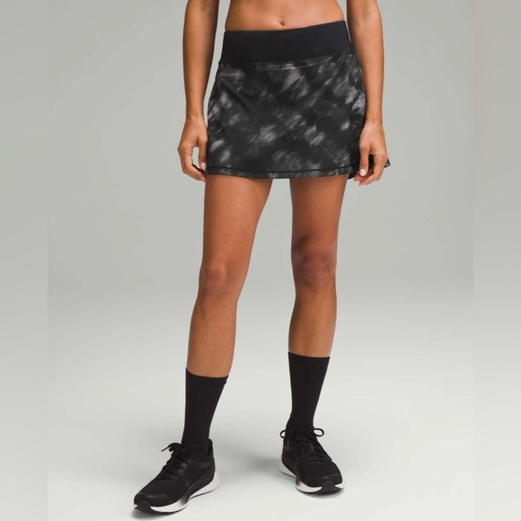 Lululemon Pace Rival Mid-Rise Long Skirt Motion Vista Black Multi Size 8 - Picture 3 of 10